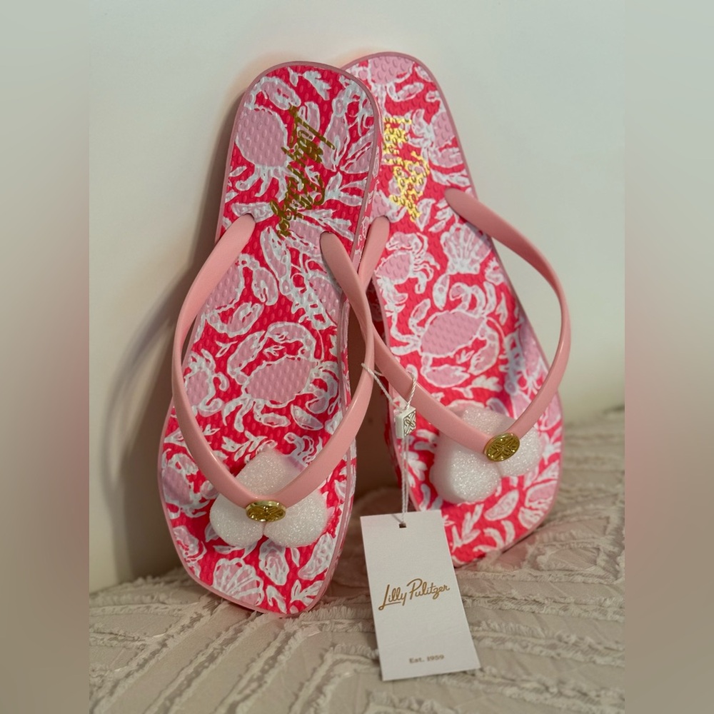 Lilly Pulitzer Sandsational Square Toe Flip Flops